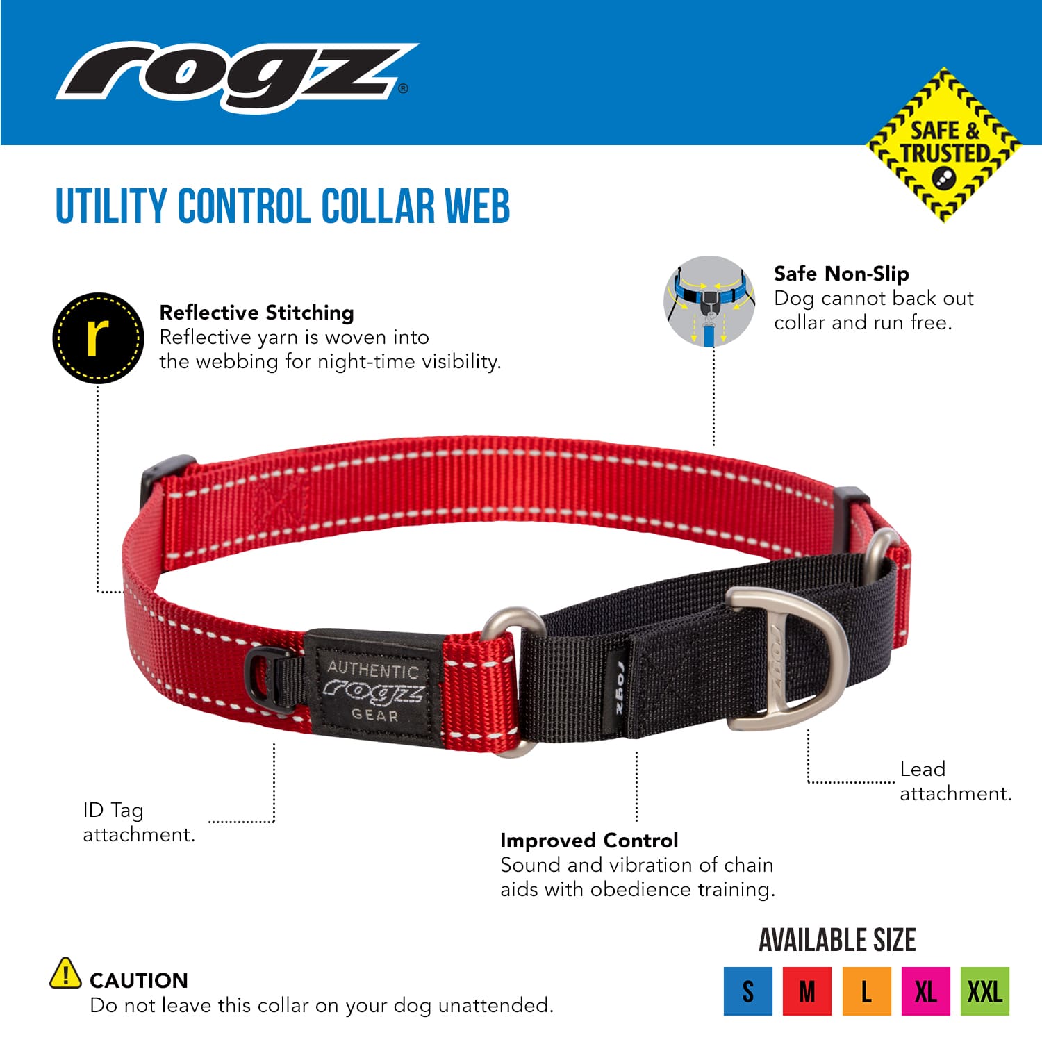 Rogz Control Martingale Web Collar