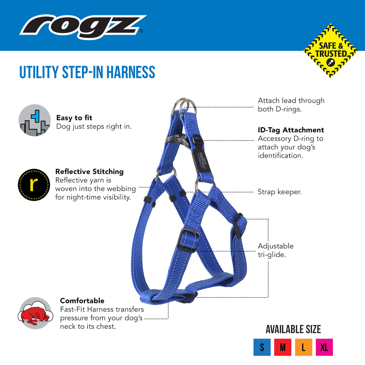 Classic Step In Dog Harness Reflective
