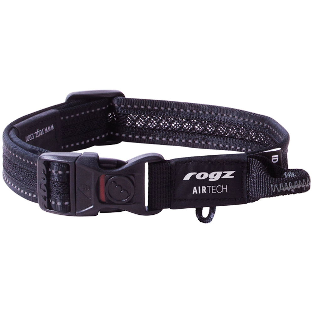 Rogz AirTech Classic Dog Collar Medium- Nightsky Black
