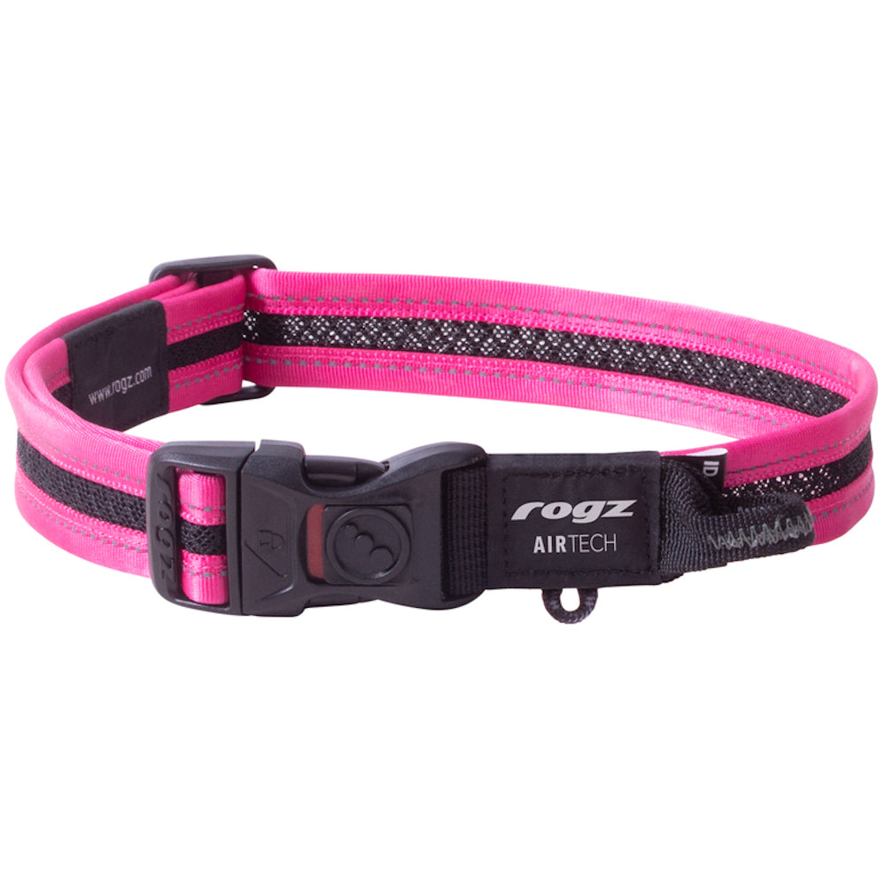 Rogz AirTech Classic Dog Collar Large- Sunset Pink