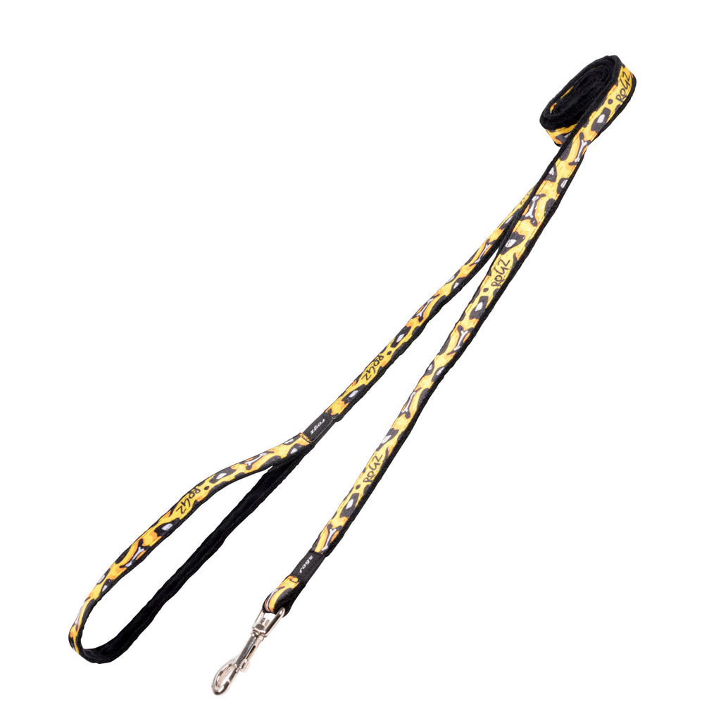 Small Dogs Safari Fashion Classic Leash Small- Leopard Bone Gold