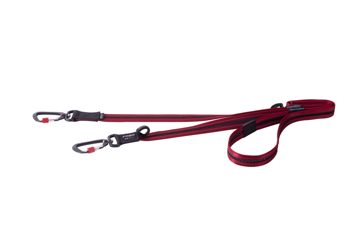 AirTech Dog Multi Lead Large- Rock Red