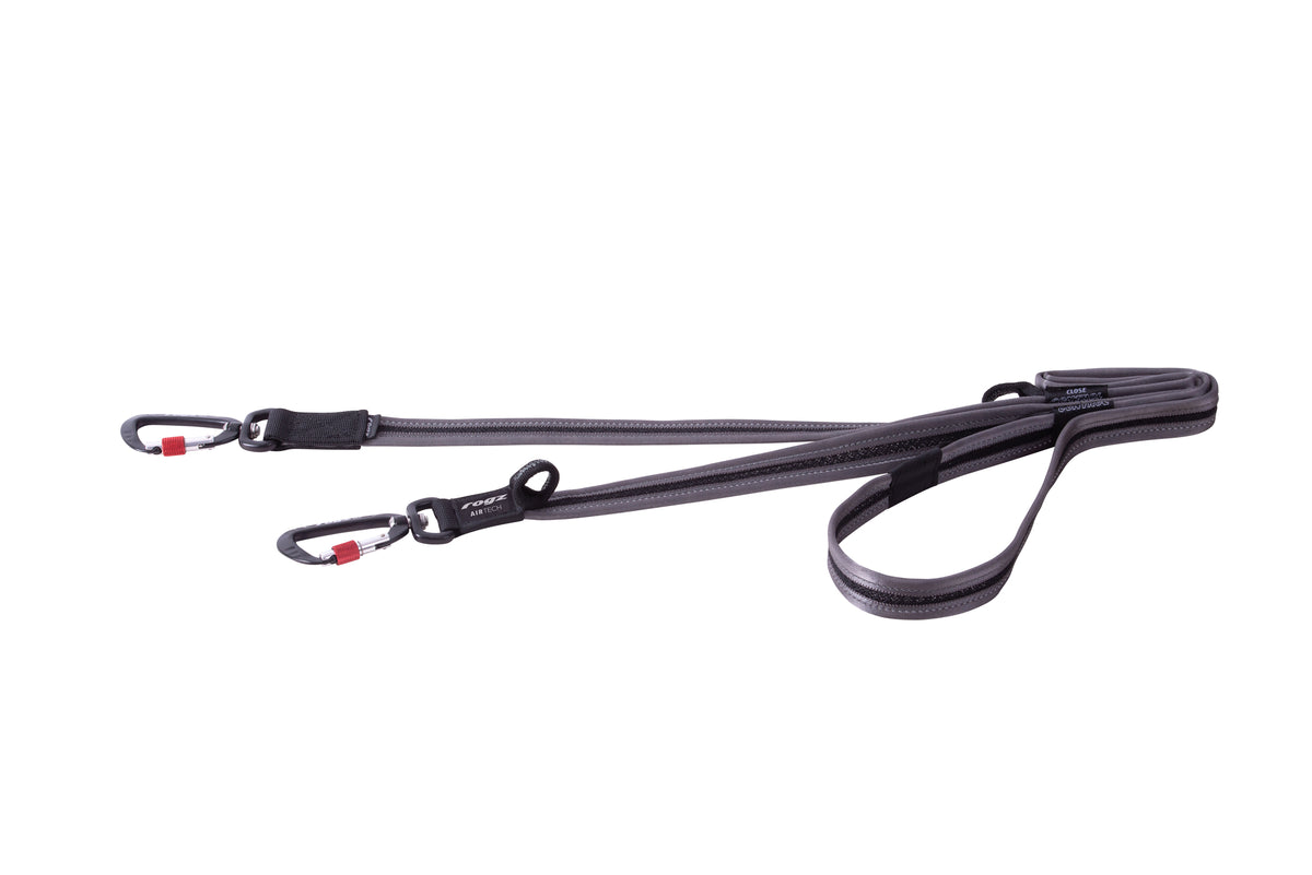 AirTech Dog Multi Lead Large- Platinum Gray