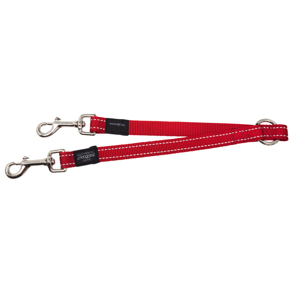 Double Split Leash Large- Red