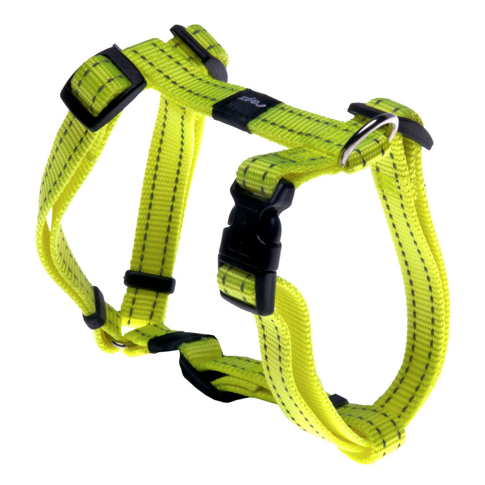 Classic Dog H-Harness Medium- Dayglo Yellow